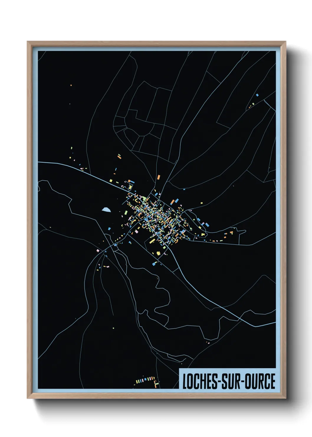 Une affiche de carte sur Loches-sur-Ource