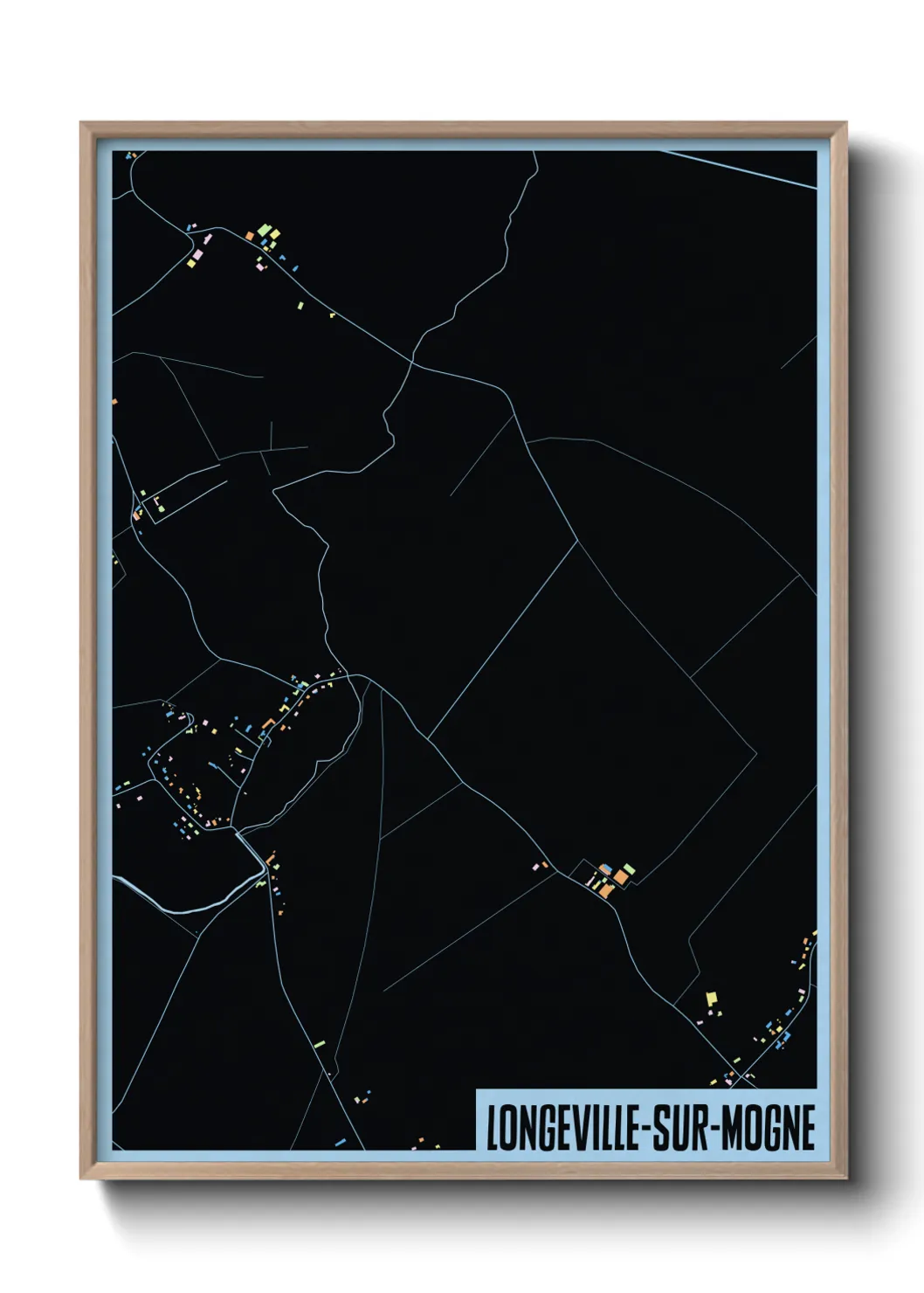 Une affiche de carte sur Longeville-sur-Mogne