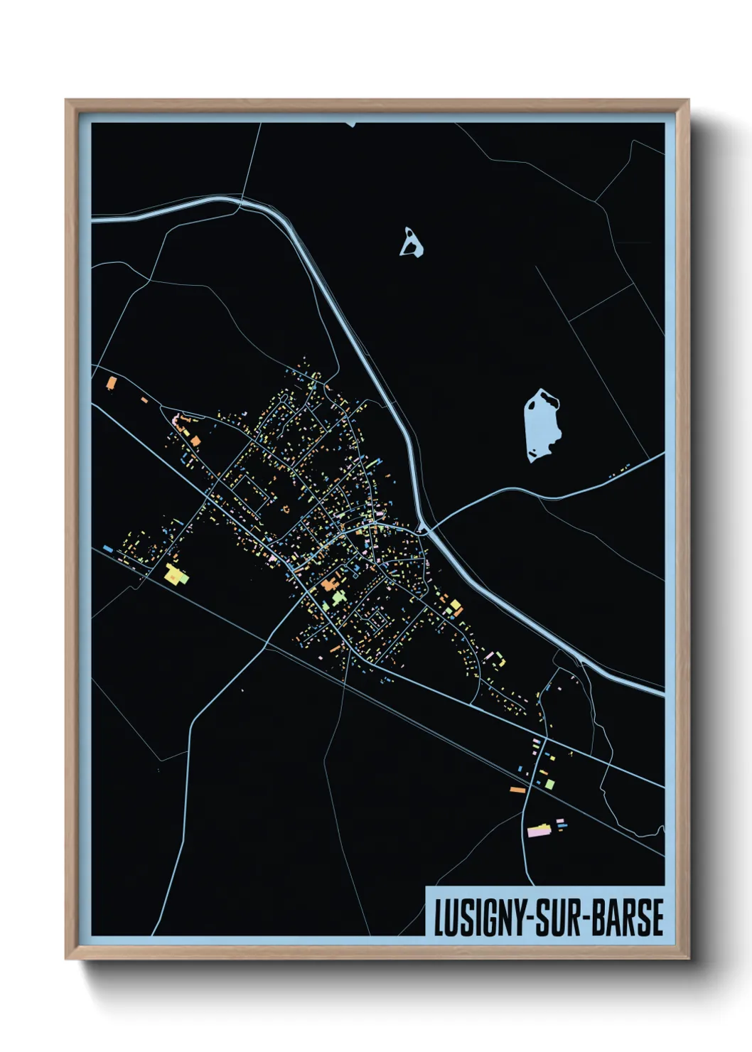 Une affiche de carte sur Lusigny-sur-Barse