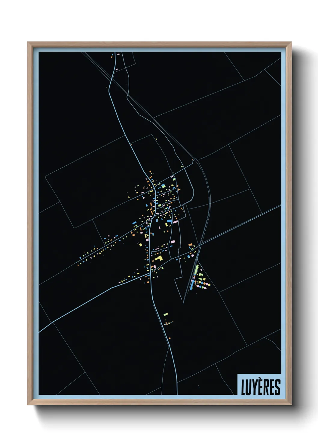 Une affiche de carte sur Luyères
