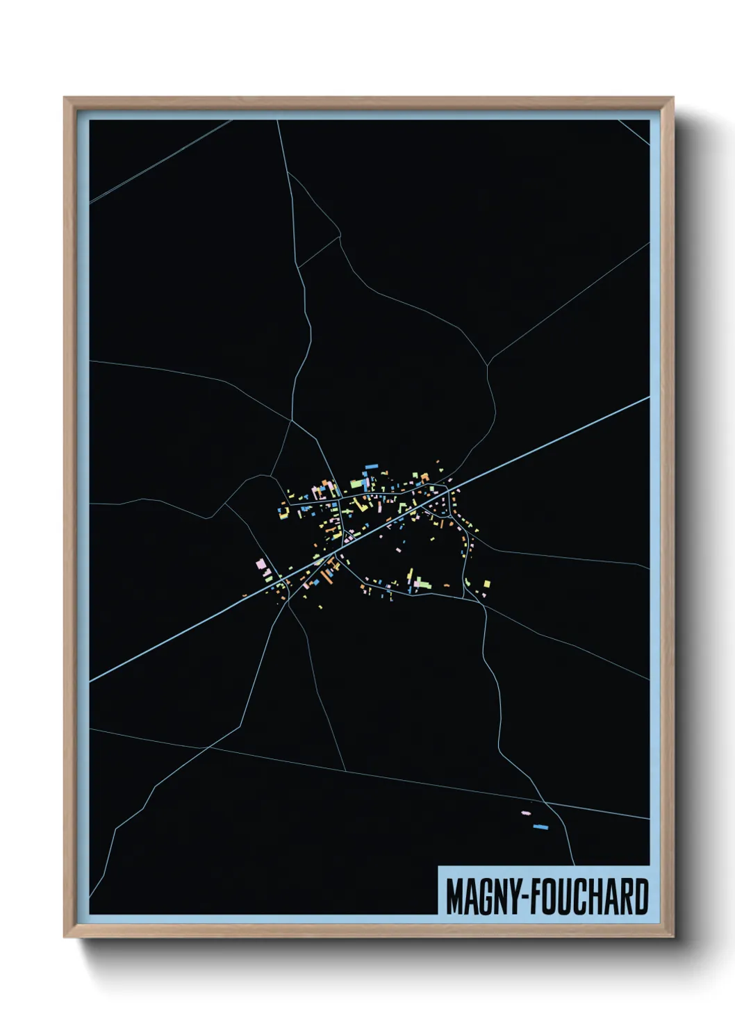 Une affiche de carte sur Magny-Fouchard