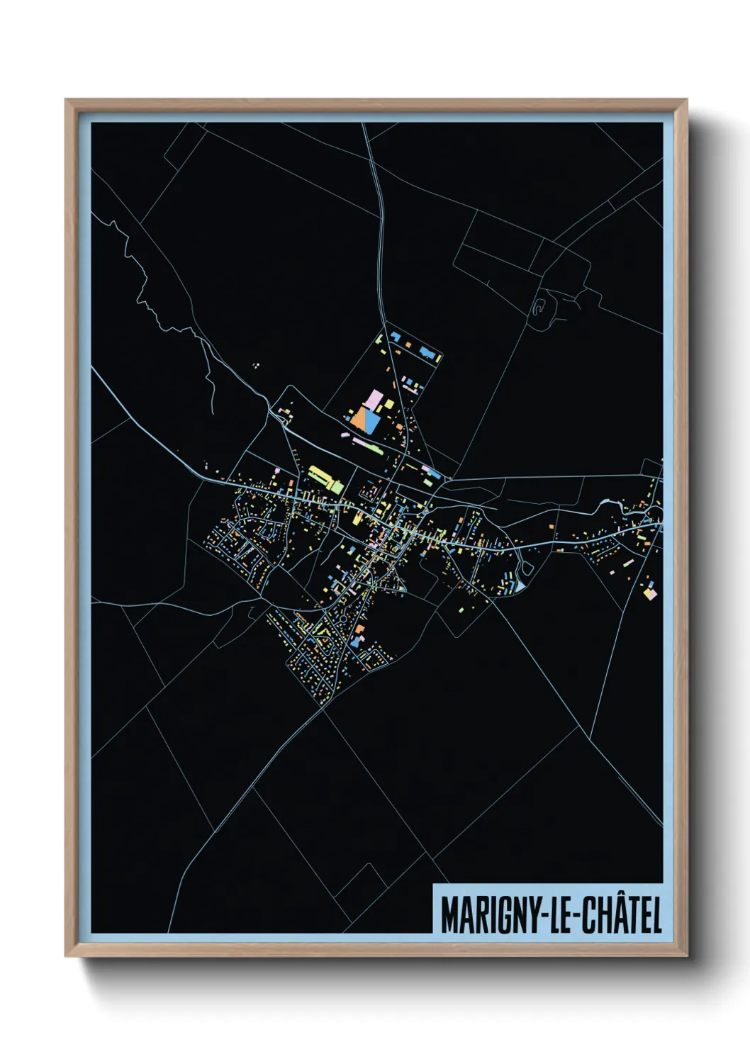 Une affiche de carte sur Marigny-le-Châtel