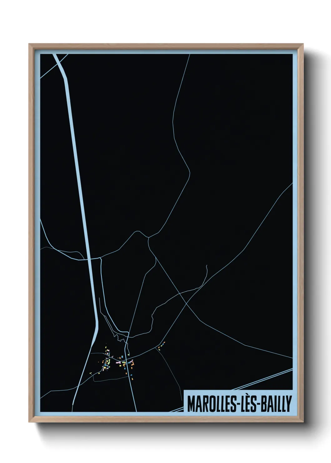 Une affiche de carte sur Marolles-lès-Bailly