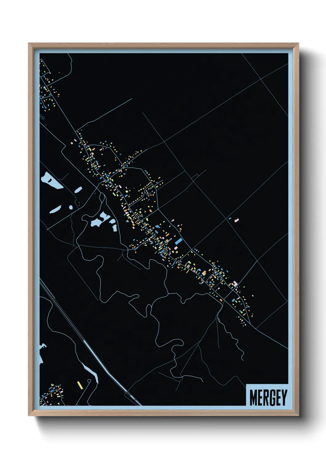 Une affiche de carte sur Mergey