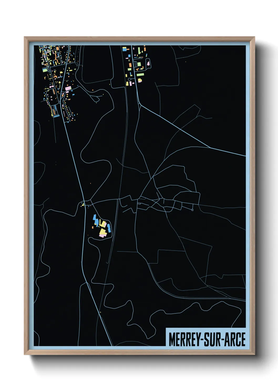 Une affiche de carte sur Merrey-sur-Arce