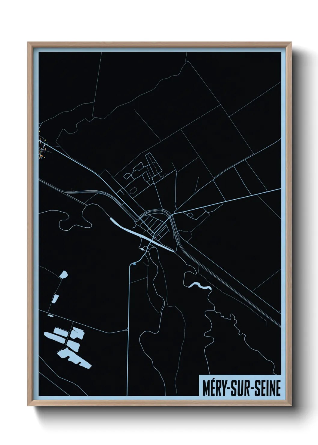 Une affiche de carte sur Méry-sur-Seine