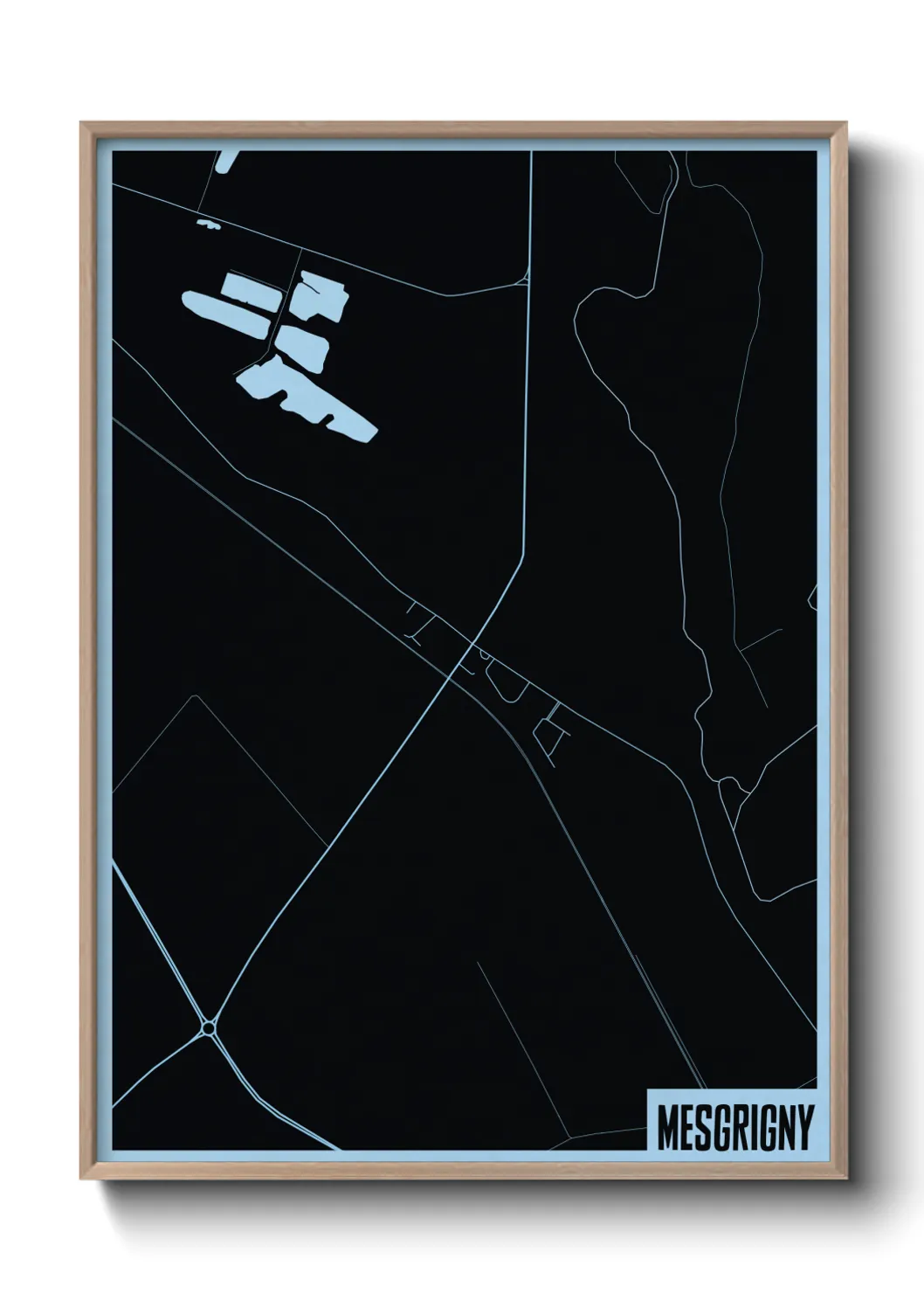 Une affiche de carte sur Mesgrigny