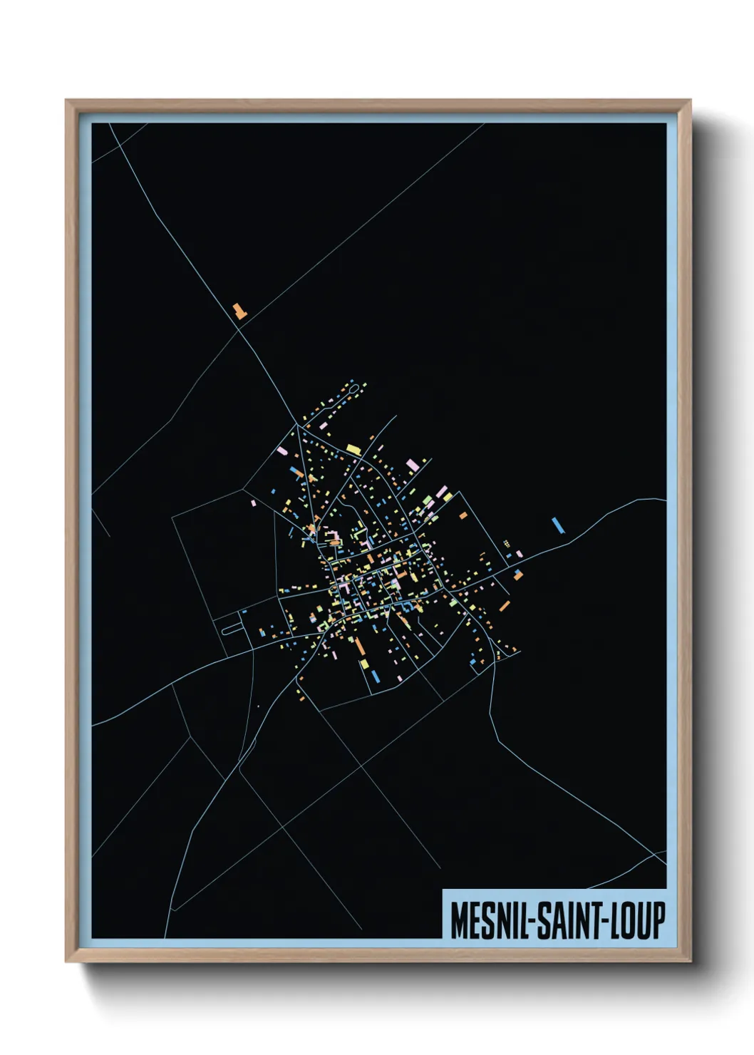 Une affiche de carte sur Mesnil-Saint-Loup