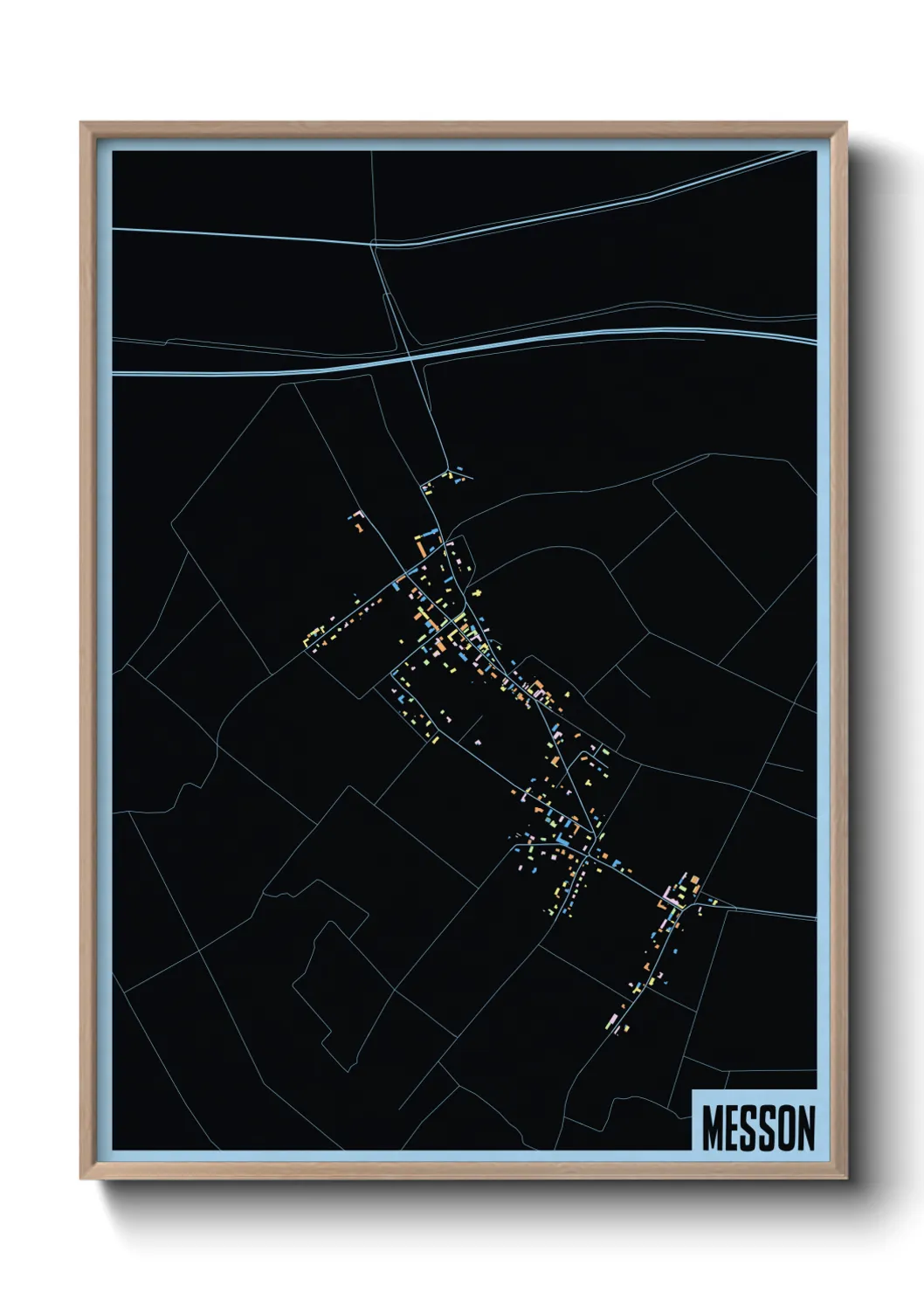 Une affiche de carte sur Messon