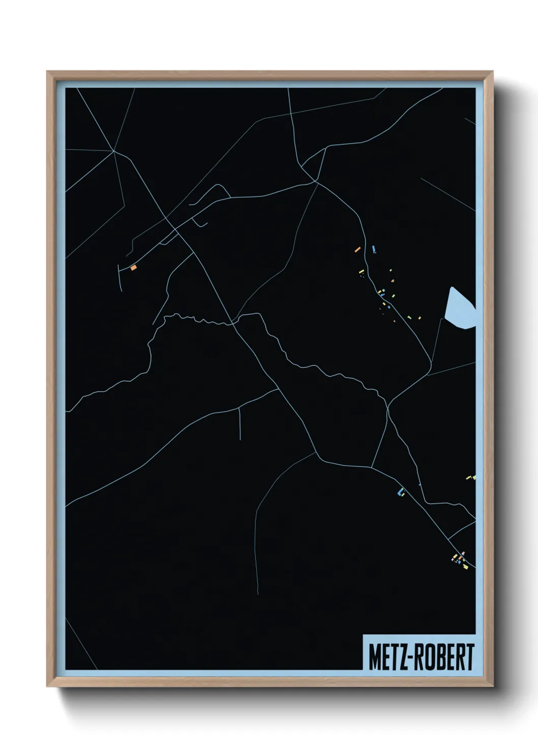 Une affiche de carte sur Metz-Robert