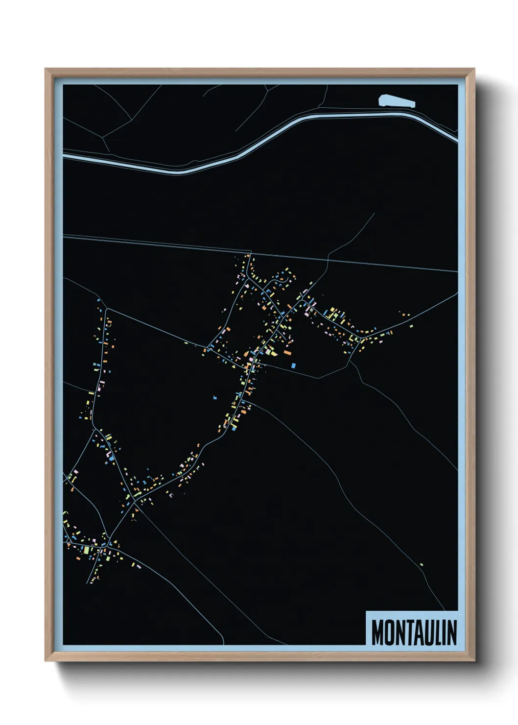 Une affiche de carte sur Montaulin