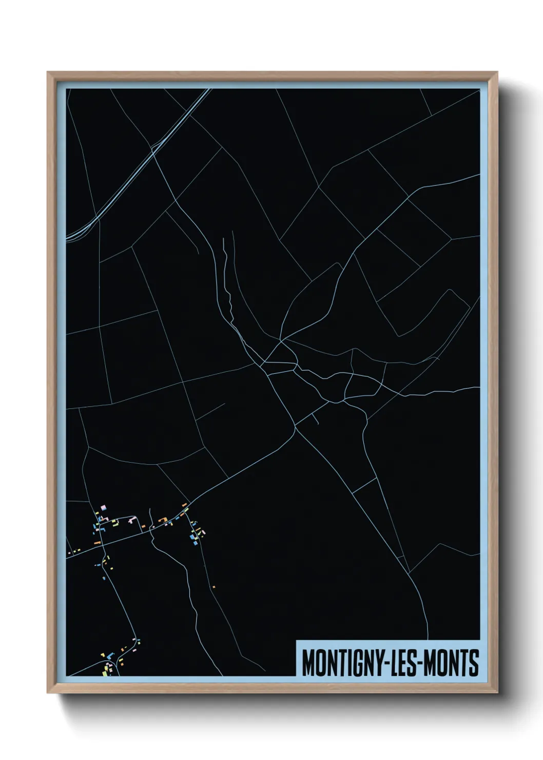 Une affiche de carte sur Montigny-les-Monts