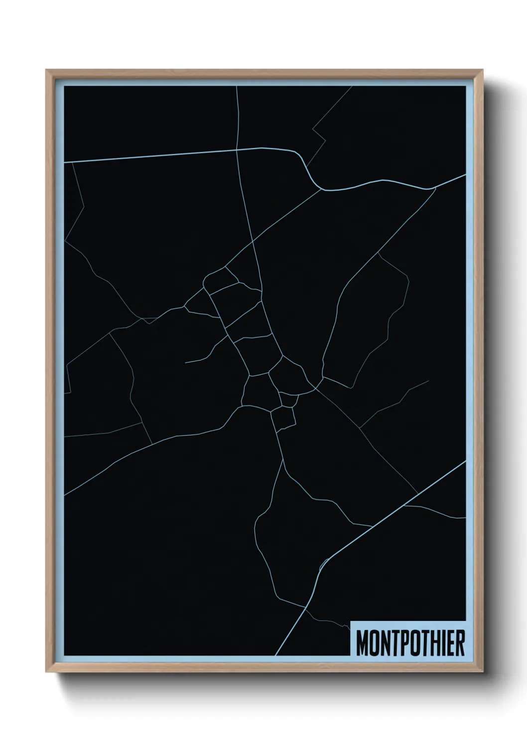 Une affiche de carte sur Montpothier