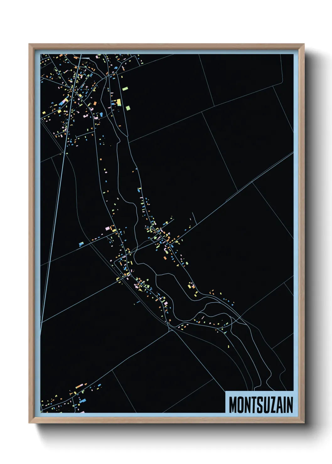Une affiche de carte sur Montsuzain
