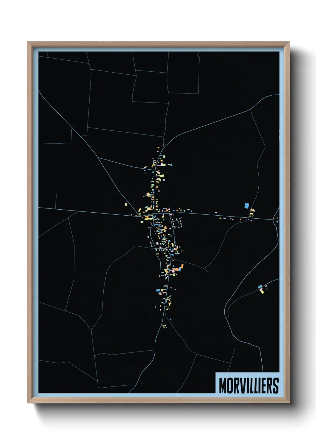 Une affiche de carte sur Morvilliers