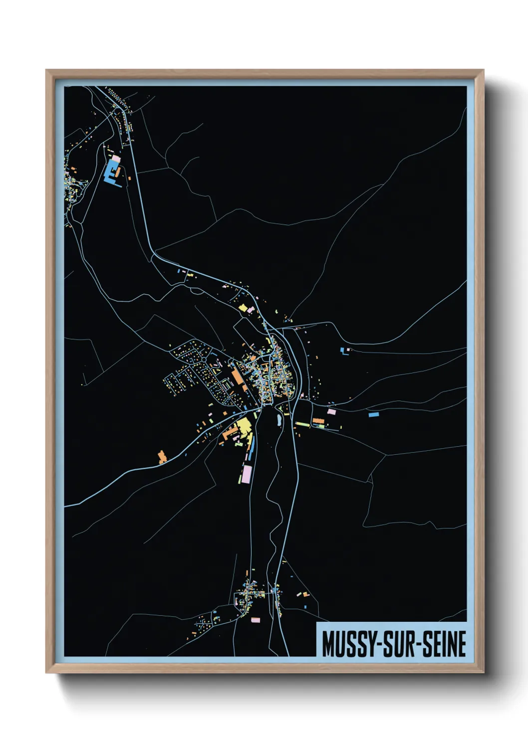 Une affiche de carte sur Mussy-sur-Seine