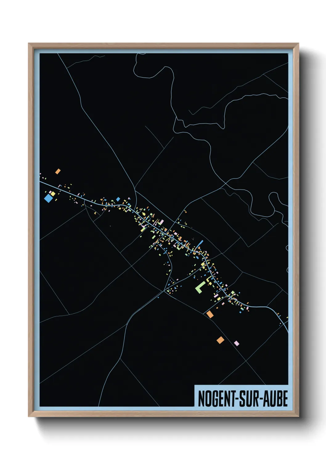 Une affiche de carte sur Nogent-sur-Aube