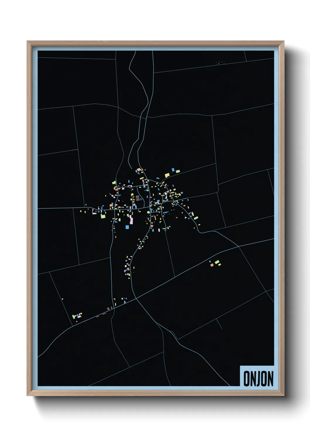 Une affiche de carte sur Onjon