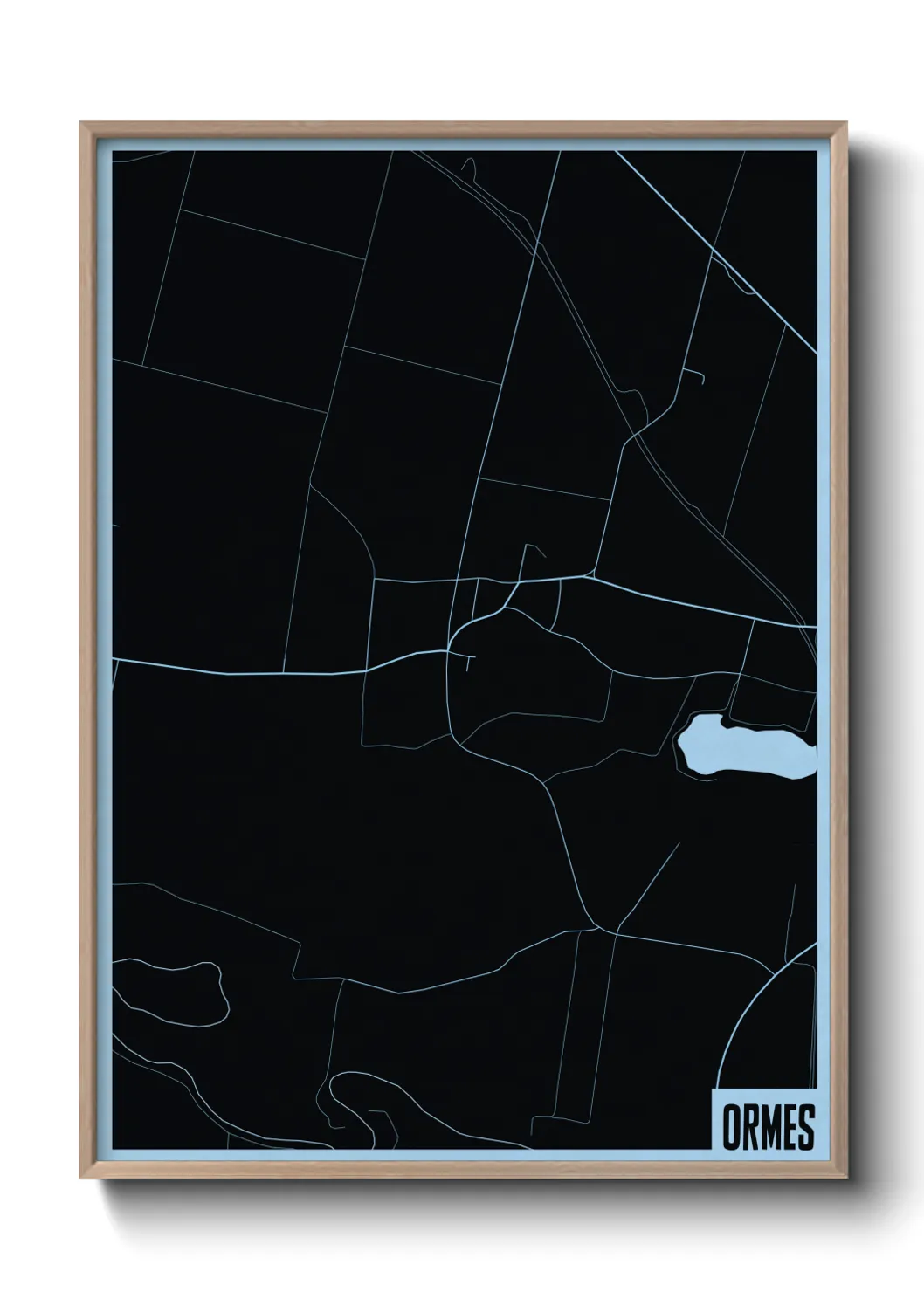 Une affiche de carte sur Ormes