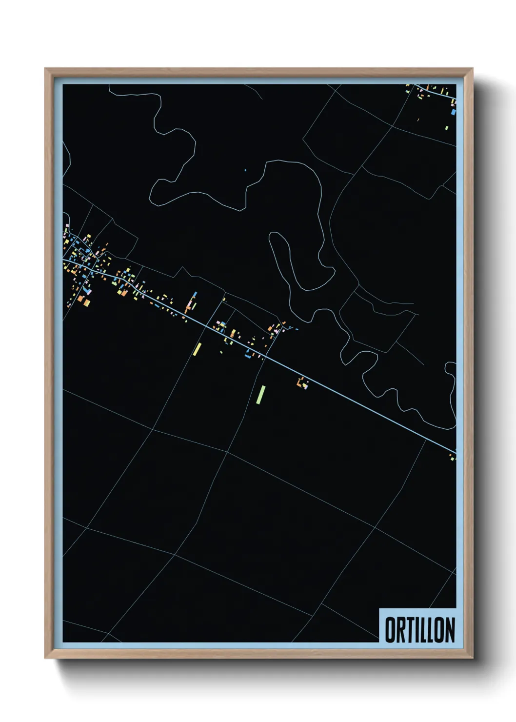 Une affiche de carte sur Ortillon