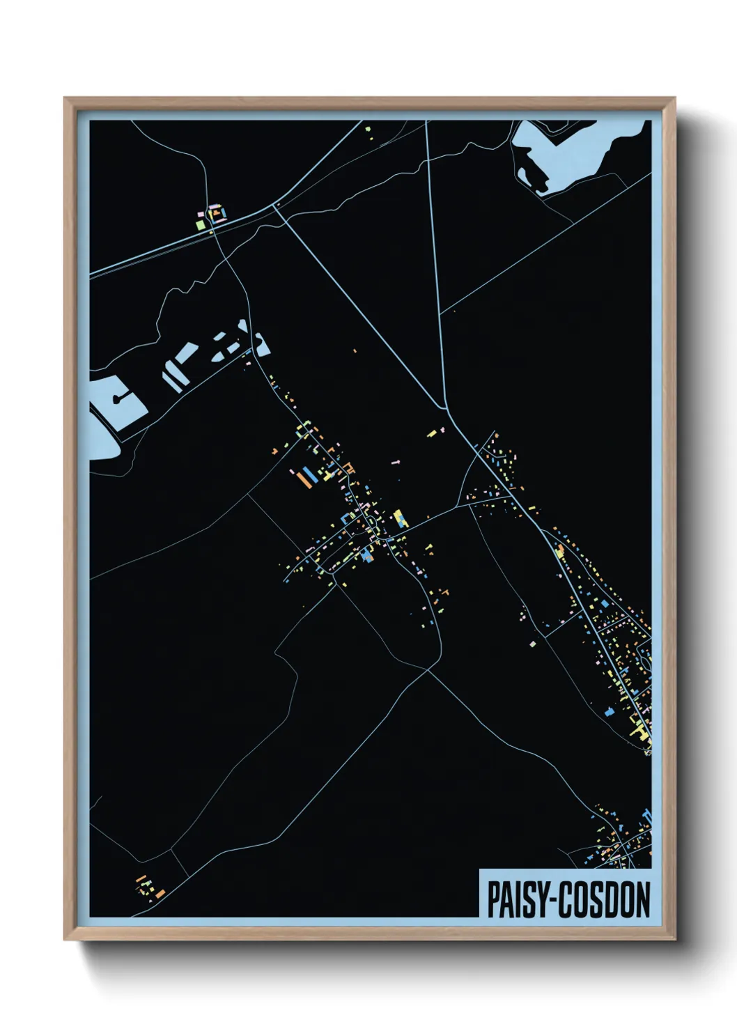 Une affiche de carte sur Paisy-Cosdon