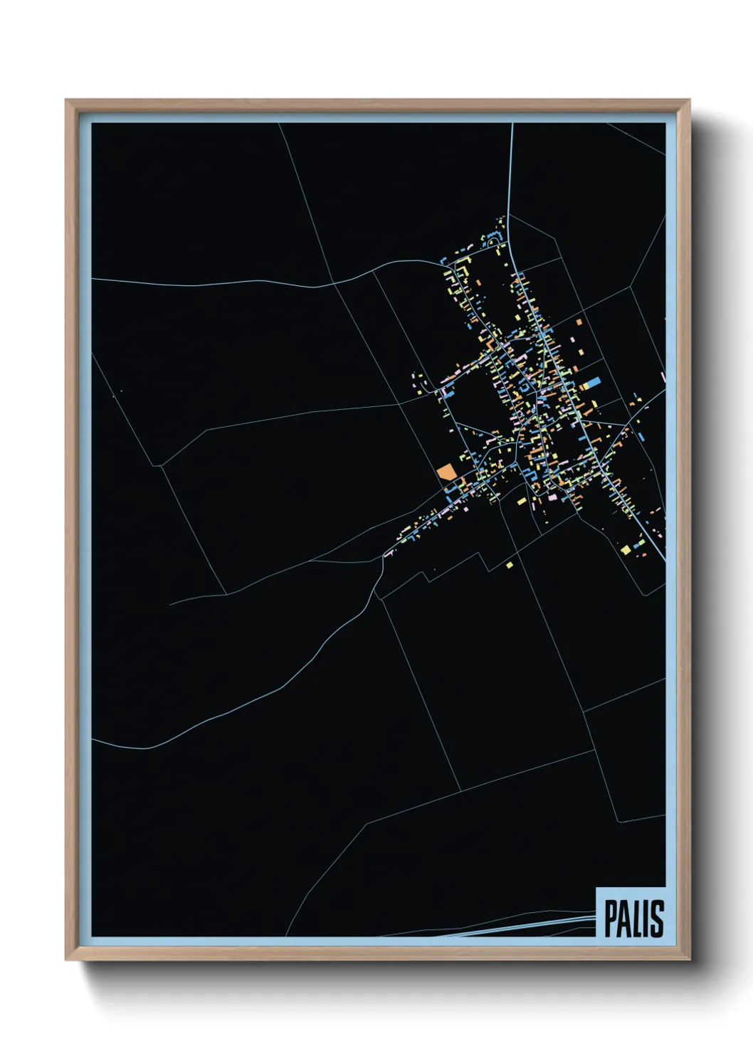 Une affiche de carte sur Palis