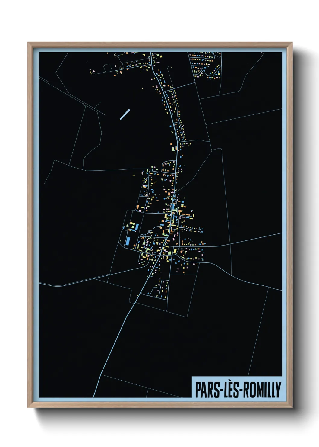 Une affiche de carte sur Pars-lès-Romilly