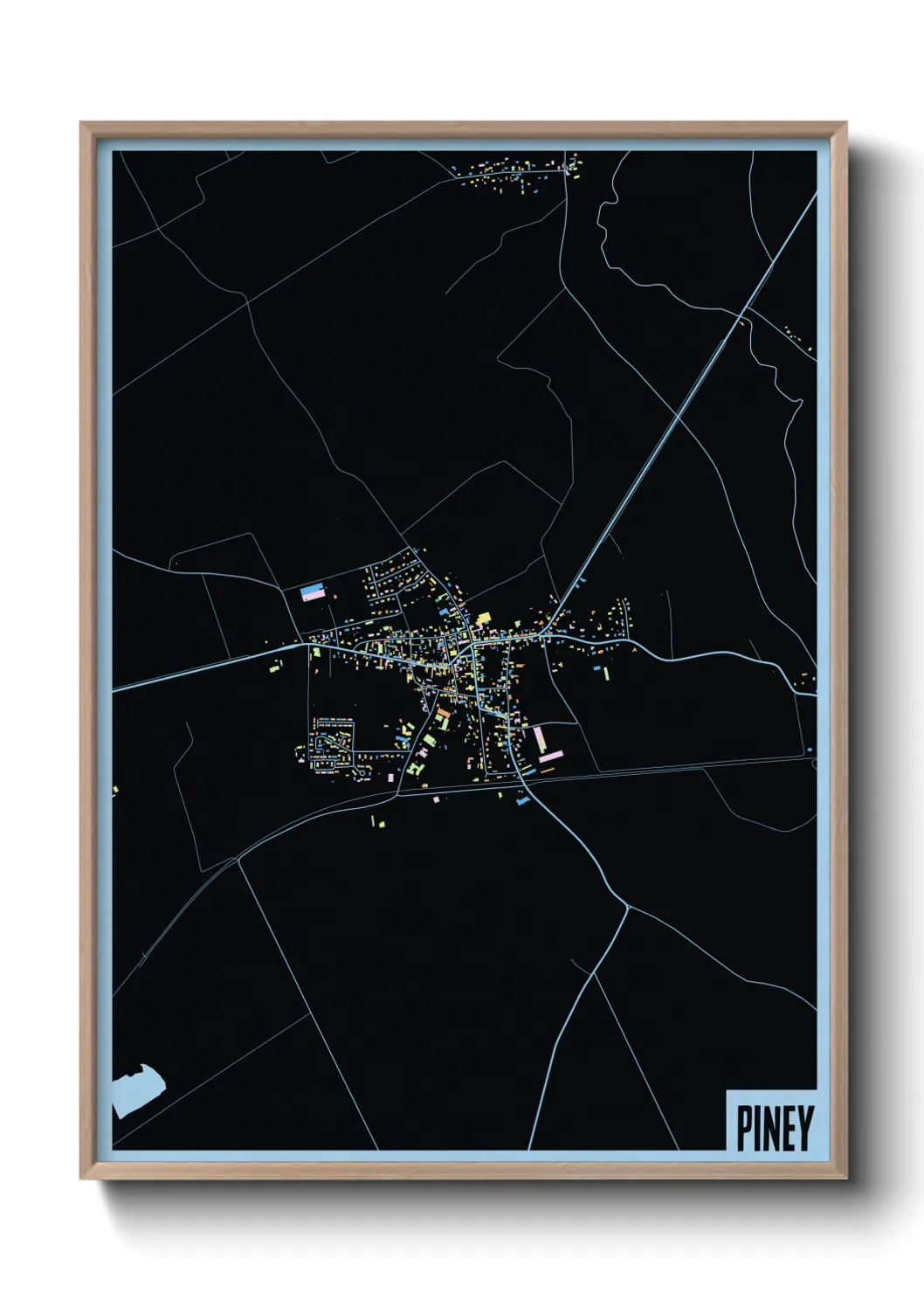 Une affiche de carte sur Piney