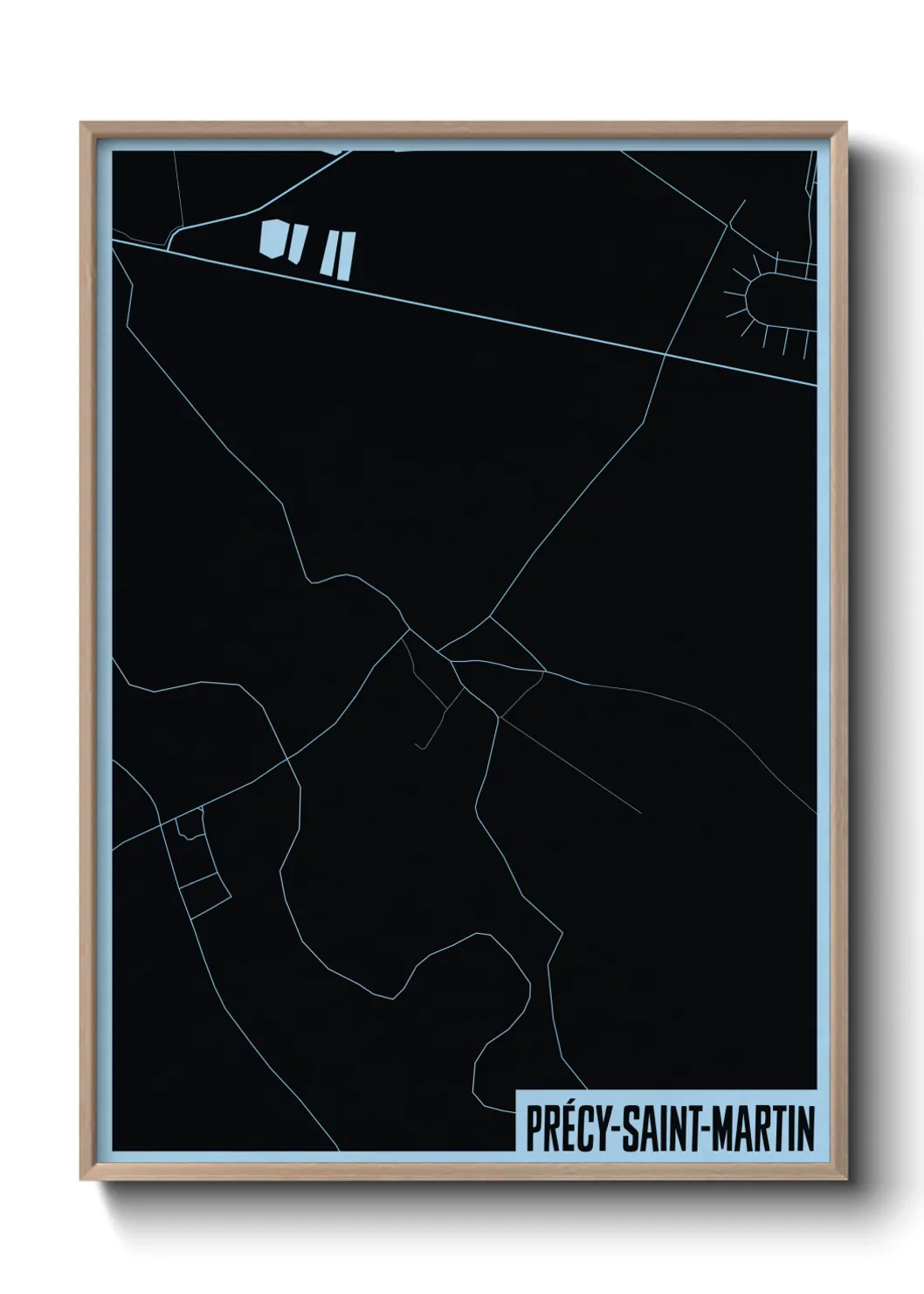 Une affiche de carte sur Précy-Saint-Martin