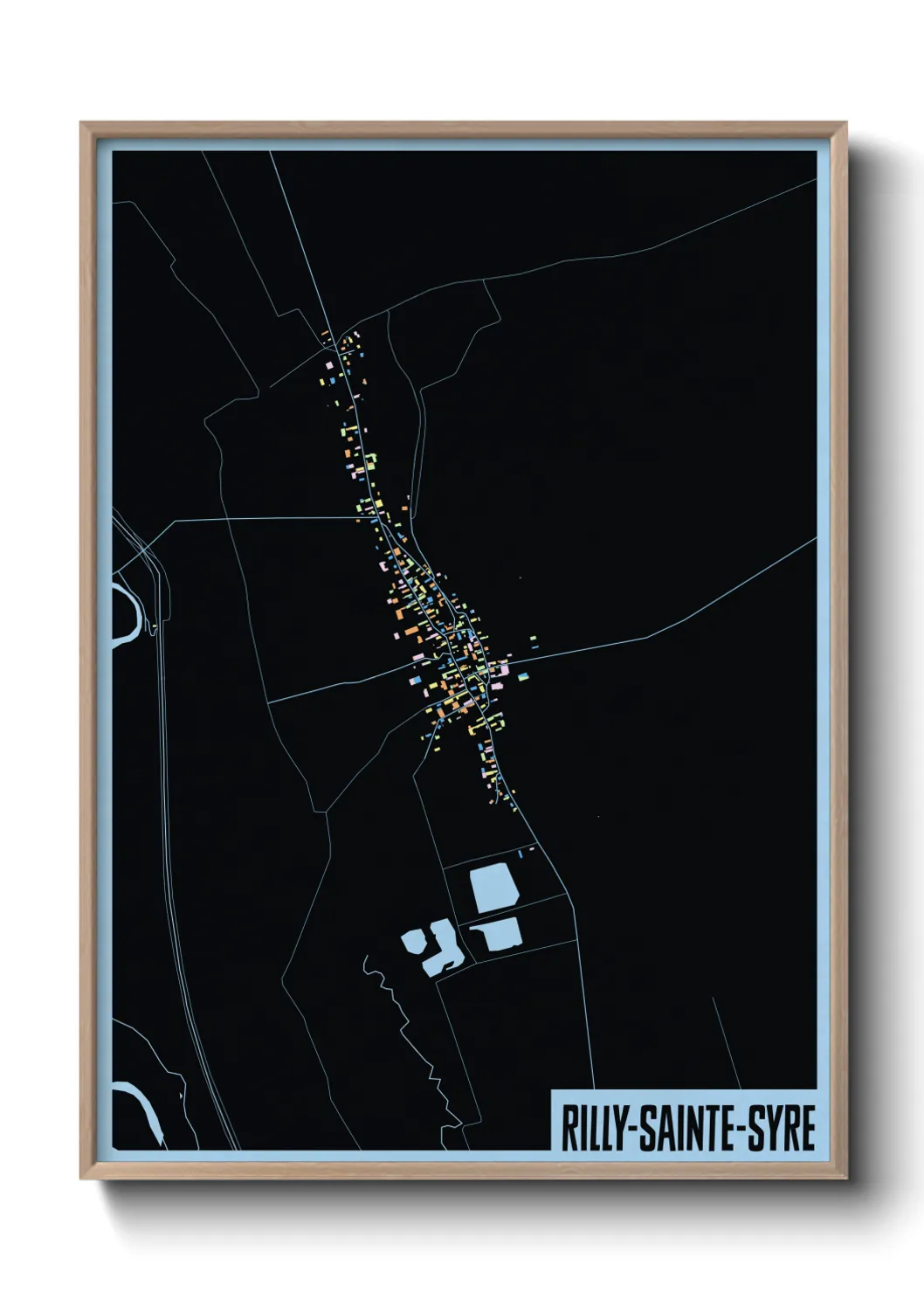 Une affiche de carte sur Rilly-Sainte-Syre