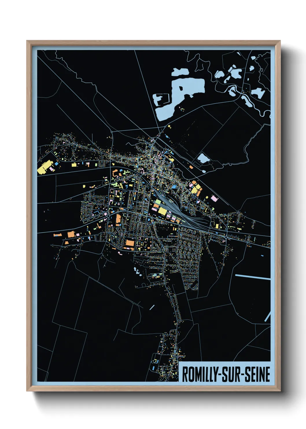 Une affiche de carte sur Romilly-sur-Seine