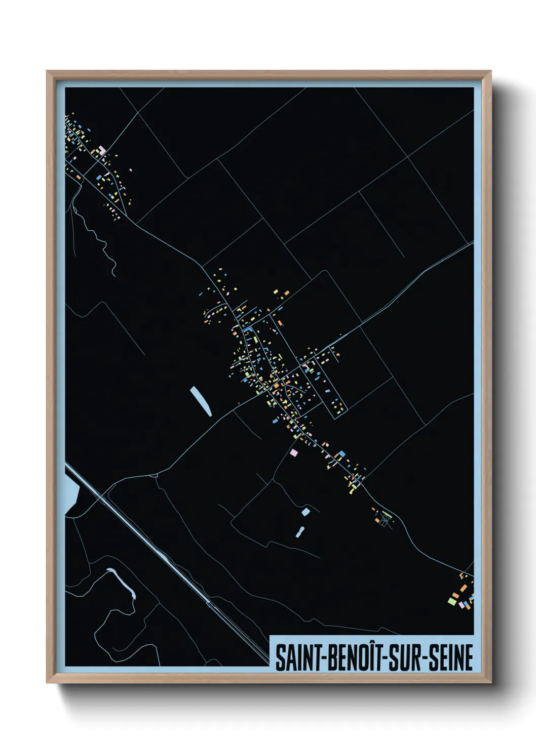 Une affiche de carte sur Saint-Benoît-sur-Seine