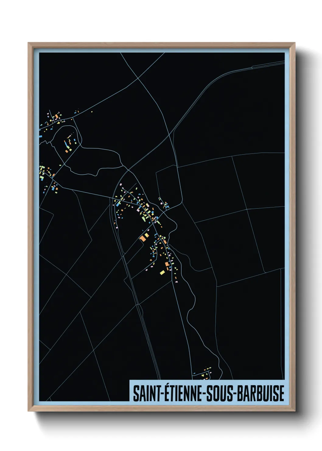 Une affiche de carte sur Saint-Étienne-sous-Barbuise