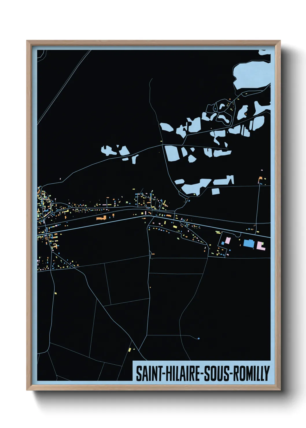 Une affiche de carte sur Saint-Hilaire-sous-Romilly