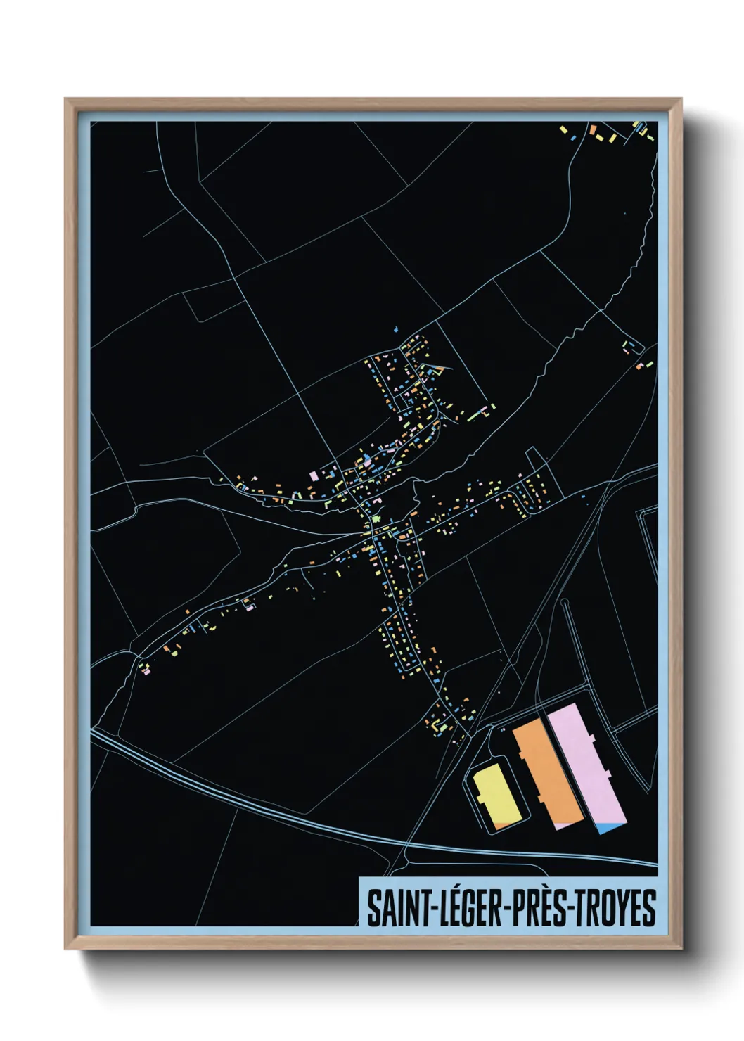 Une affiche de carte sur Saint-Léger-près-Troyes