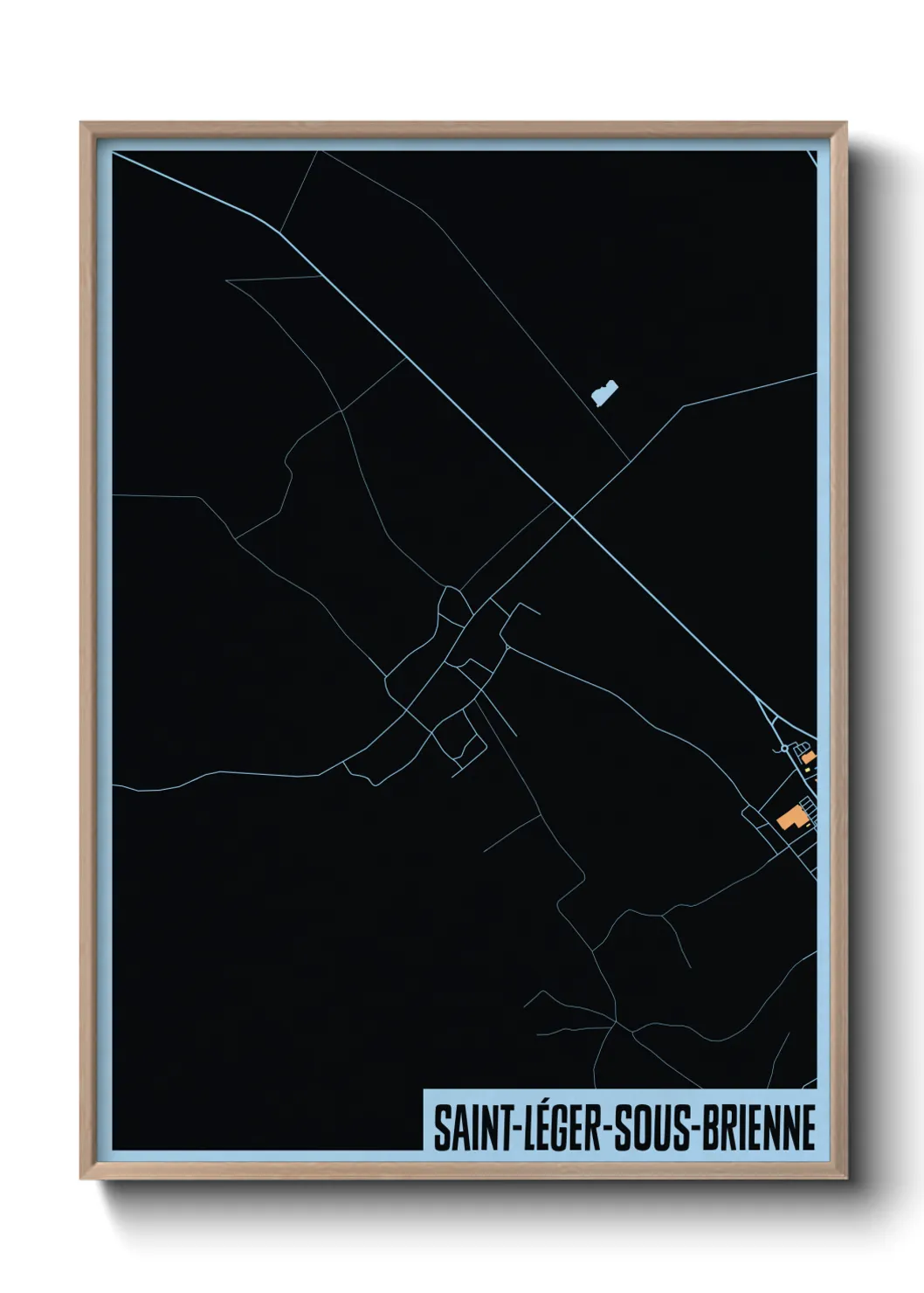 Une affiche de carte sur Saint-Léger-sous-Brienne