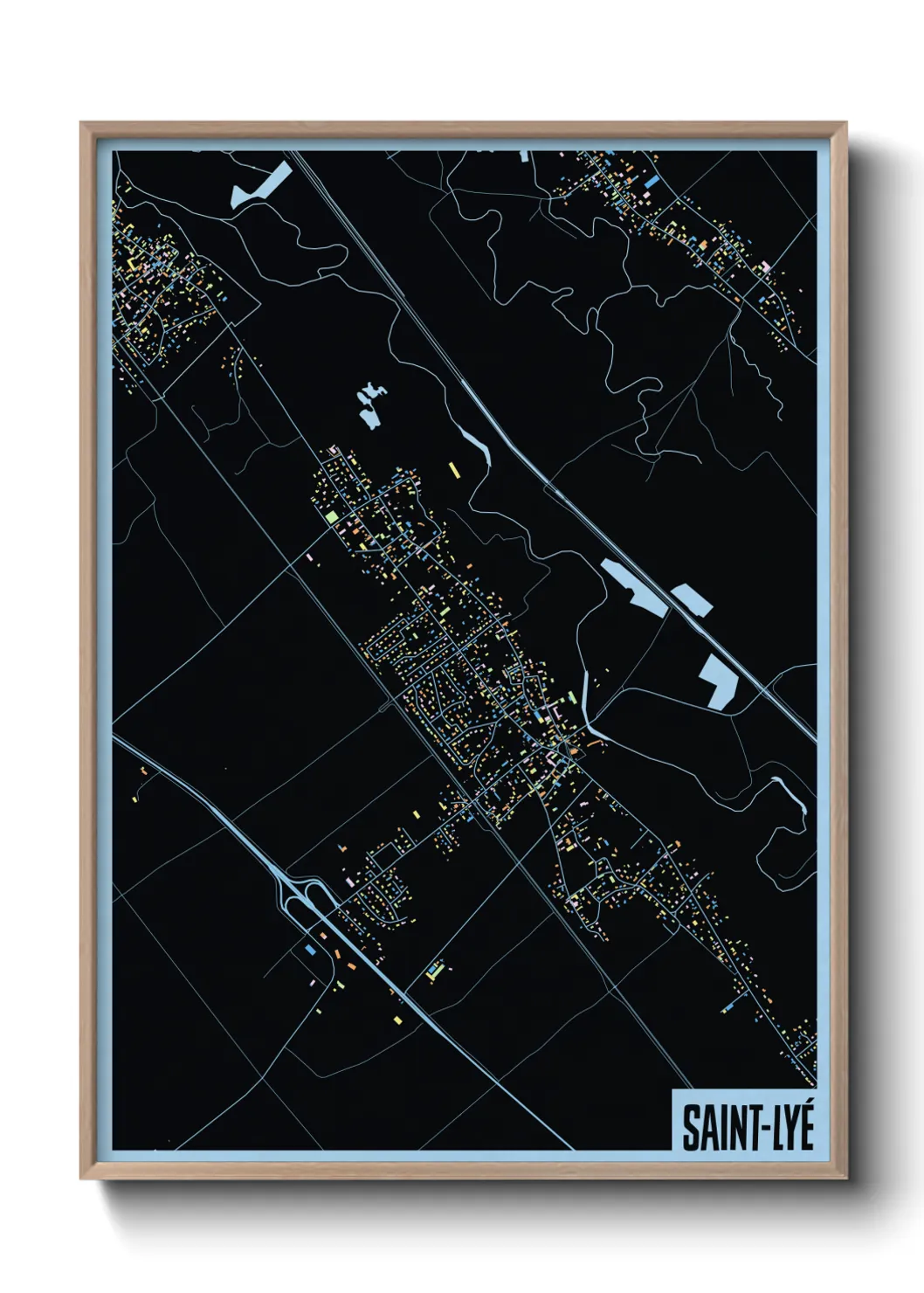 Une affiche de carte sur Saint-Lyé