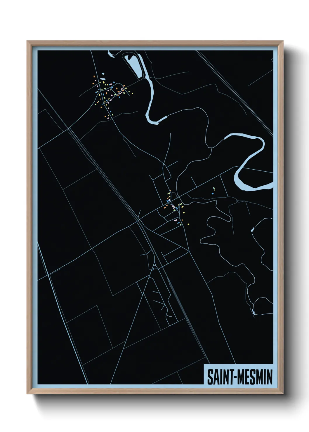 Une affiche de carte sur Saint-Mesmin