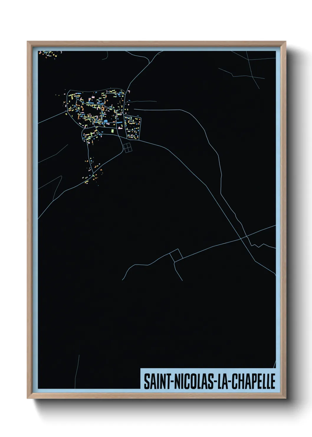 Une affiche de carte sur Saint-Nicolas-la-Chapelle