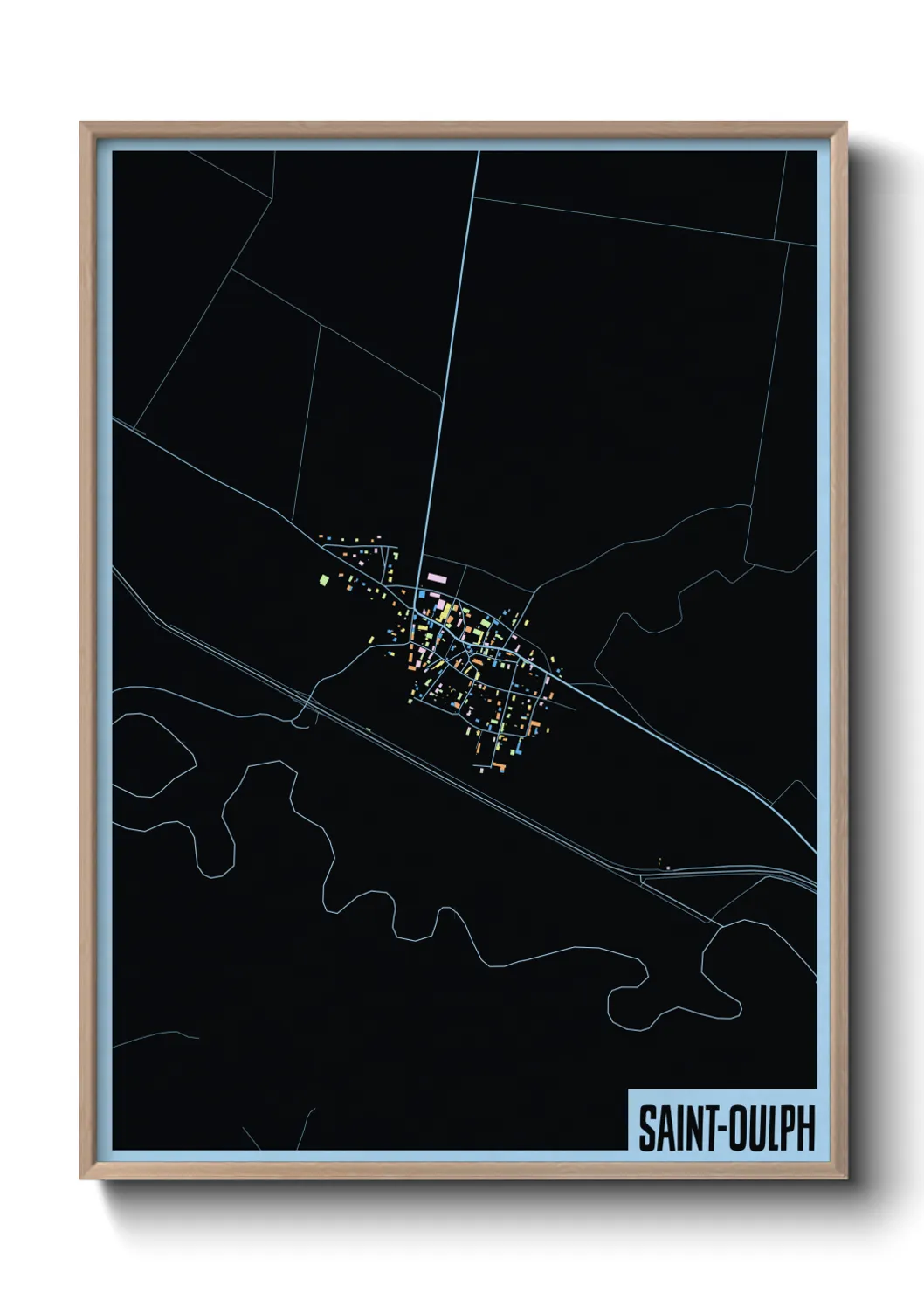 Une affiche de carte sur Saint-Oulph