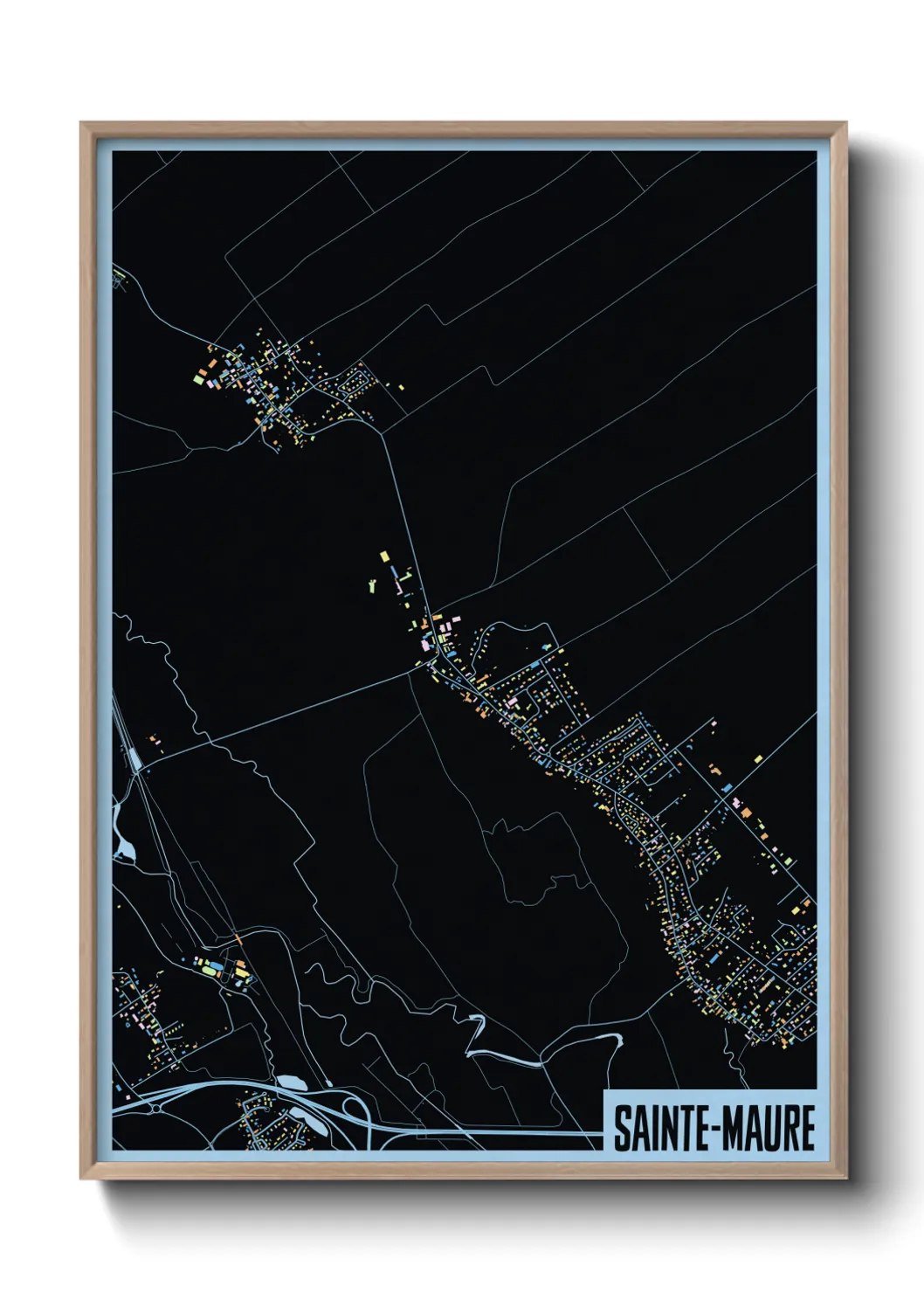 Une affiche de carte sur Sainte-Maure