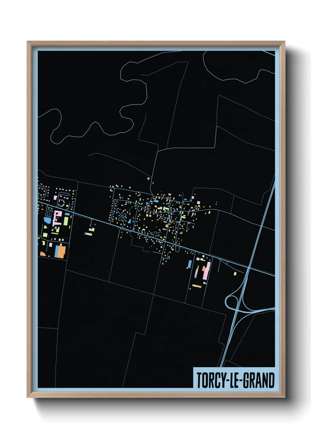 Une affiche de carte sur Torcy-le-Grand