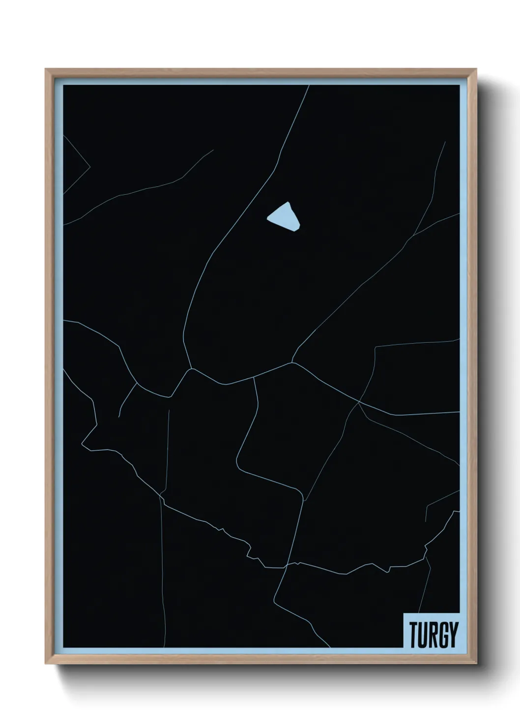 Une affiche de carte sur Turgy