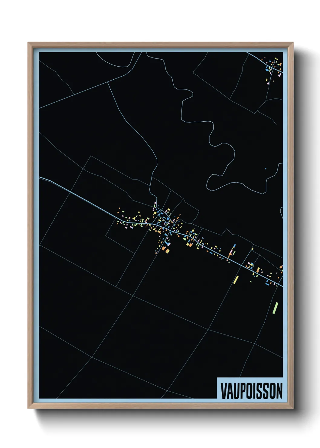 Une affiche de carte sur Vaupoisson