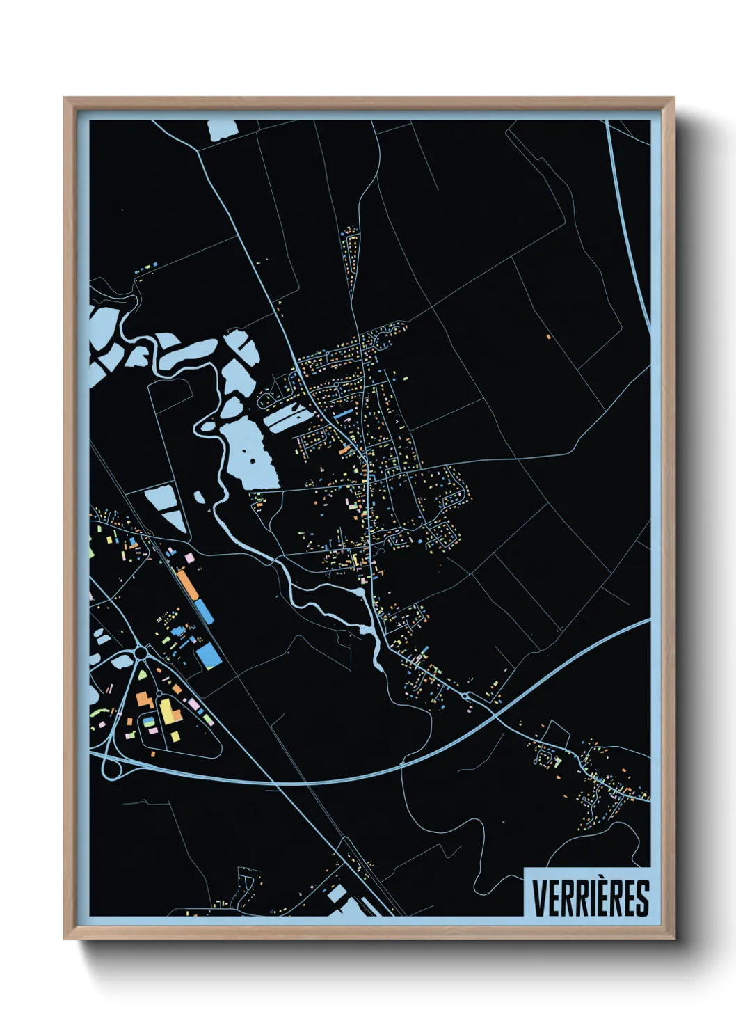 Une affiche de carte sur Verrières