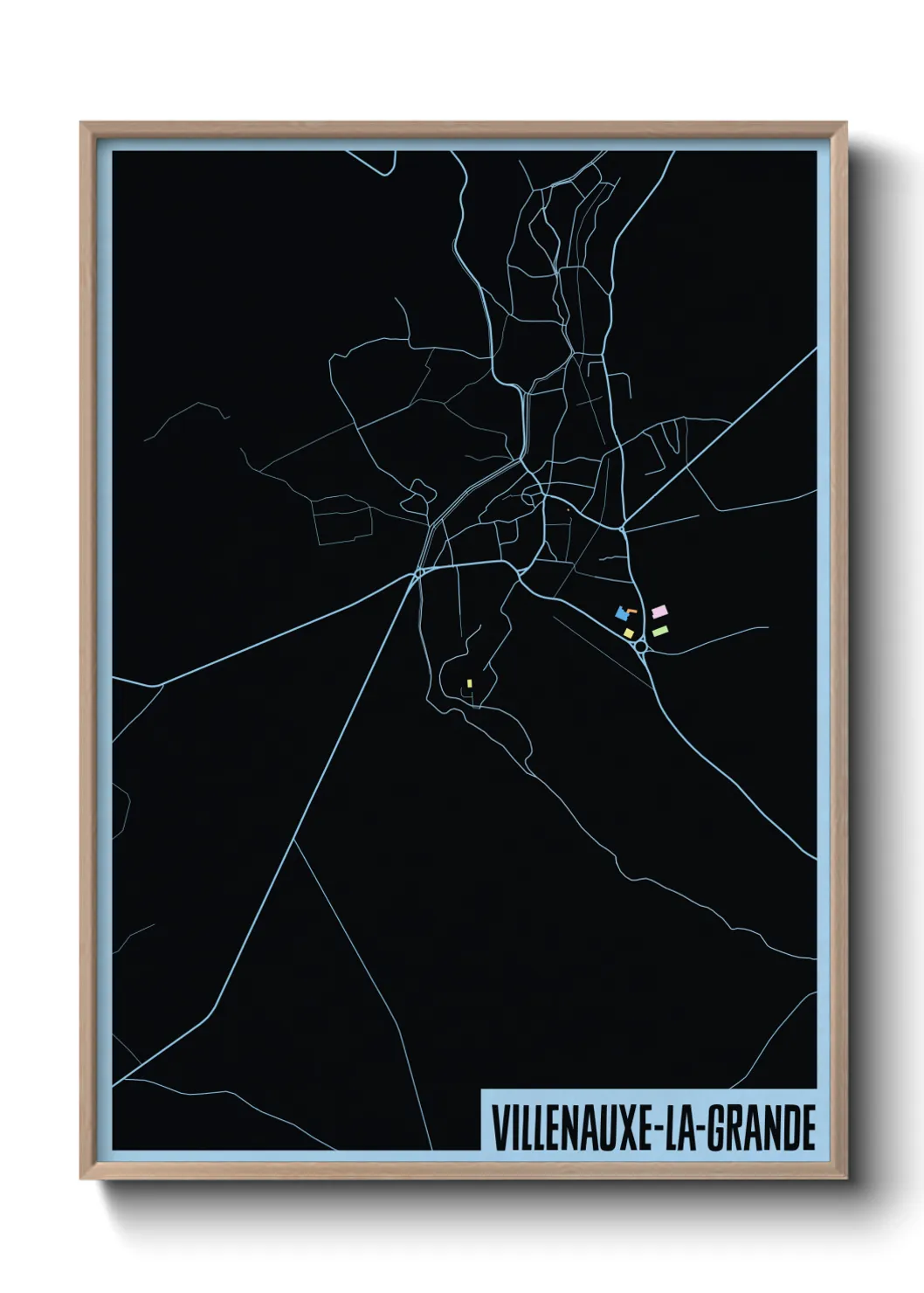 Une affiche de carte sur Villenauxe-la-Grande