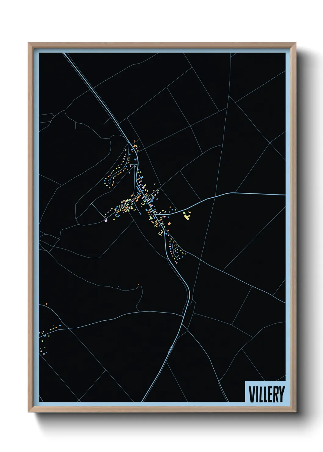 Une affiche de carte sur Villery