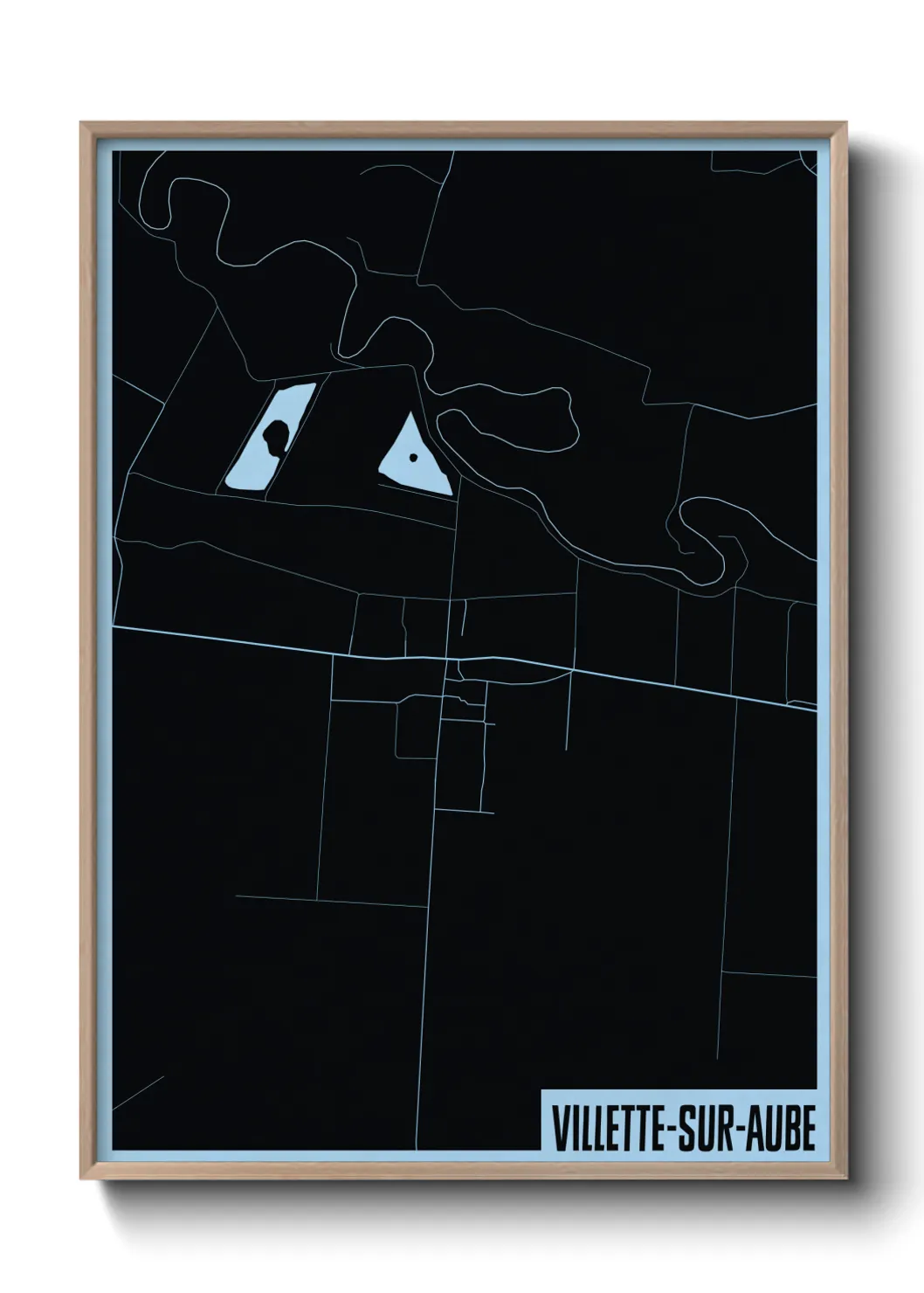 Une affiche de carte sur Villette-sur-Aube