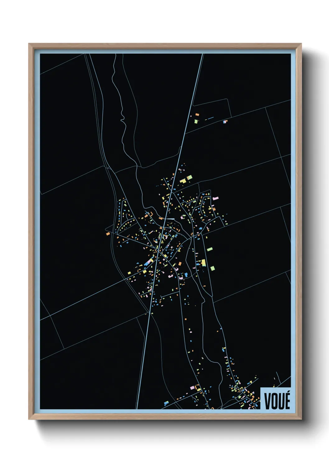 Une affiche de carte sur Voué