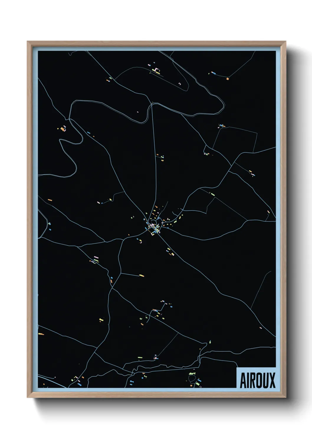 Une affiche de carte sur Airoux